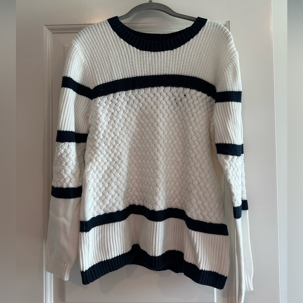 Tyler Boe Navy & White Striped Sweater